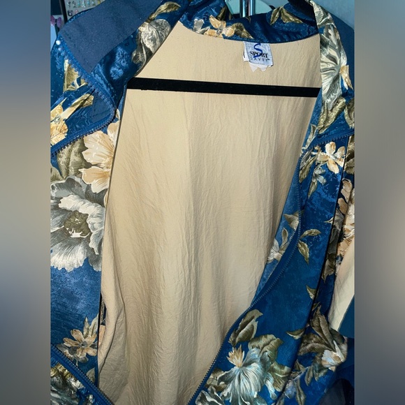 Rayon Hawaiian Floral Vintage 80's Windbreaker unisex - Picture 7 of 7